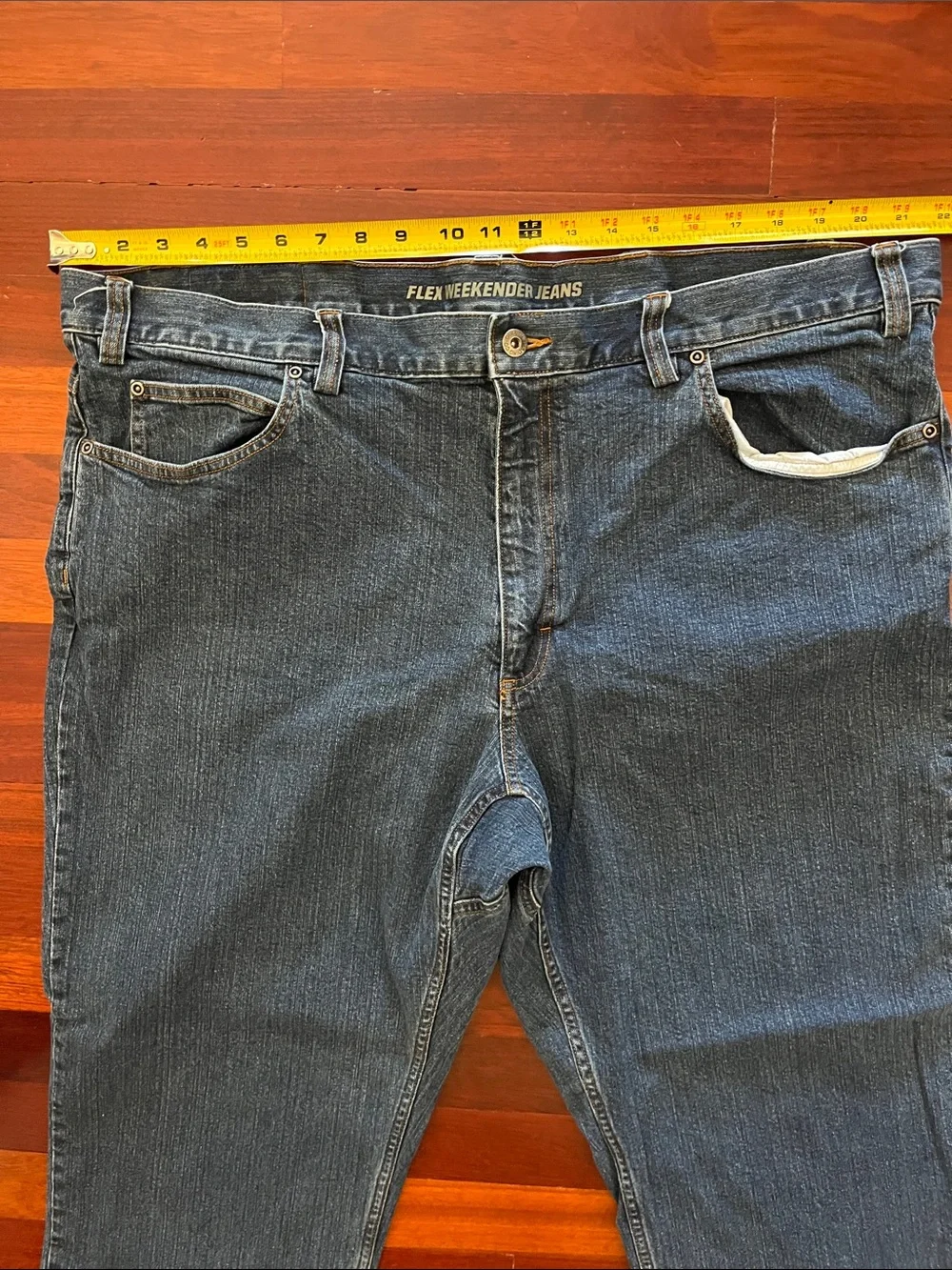 Mens 44x32 Duluth Flex Weekender Blue Leans Stretch